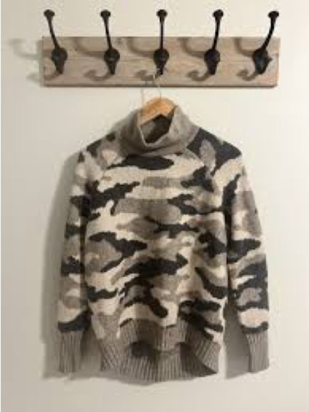 Christian Soriano women’s XS Camouflage Turtleneck Sweater merino wool